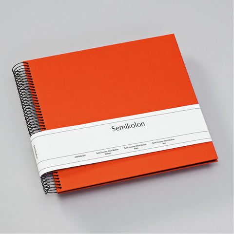 Semikolon Spiral Economy Album Medium - Orange, Black Pages