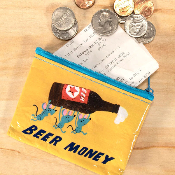 Blue Q Recycled Coin Purse - Beer Money