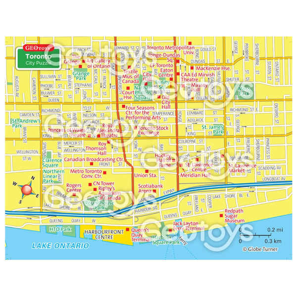 GeoToys Magnetic Puzzle 100pc Toronto Map