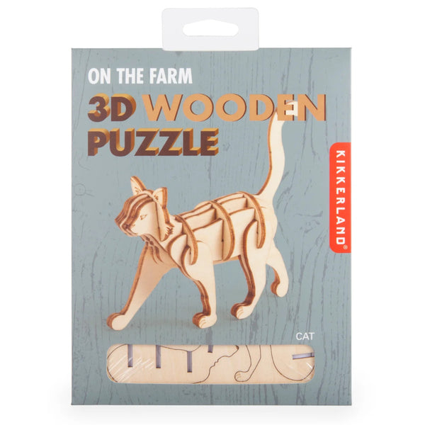 Kikkerland 3D Wooden Puzzle - Cat