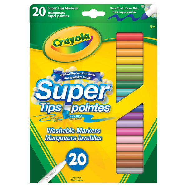 Crayola Washable Markers, Super Tips 20pk