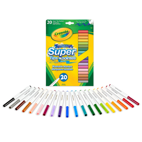 Crayola Washable Markers, Super Tips 20pk