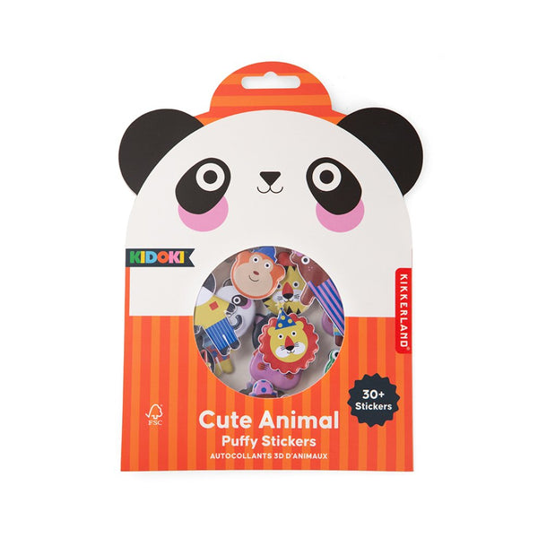 Kikkerland Kidoki Cute Animal Puffy Stickers