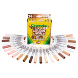 Crayola Broad Line Markers - Colours of the World Skin Tones 24pk