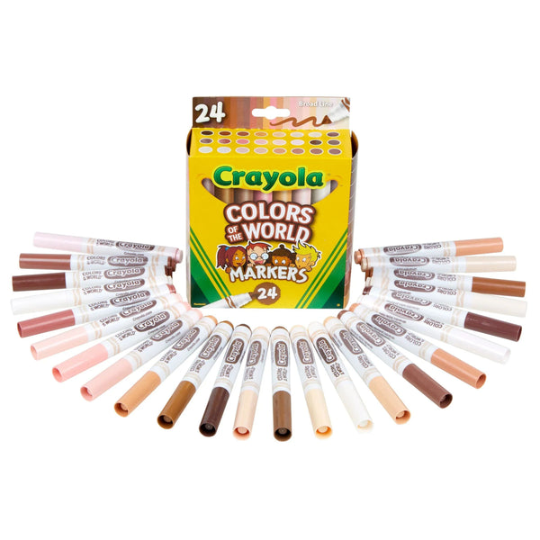 Crayola Broad Line Markers - Colours of the World Skin Tones 24pk