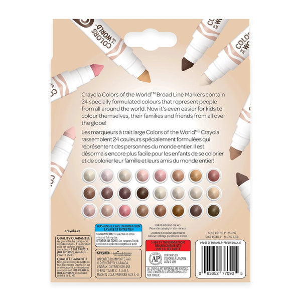 Crayola Broad Line Markers - Colours of the World Skin Tones 24pk