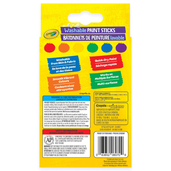 Crayola Washable Paint Sticks 6pk