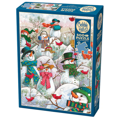 Cobble Hill 500pc Puzzle - Hill of a Lot of Snowmen