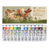Holbein Acrylic Gouache Rebecca Green Set of 12 Colors in 20ml Tubes