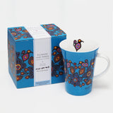 Oscardo Porcelain Mug - Norval Morrisseau Flowers and Birds