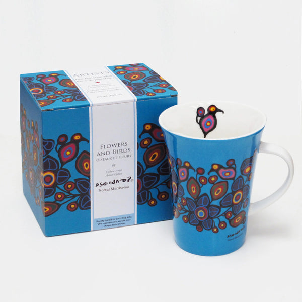 Oscardo Porcelain Mug - Norval Morrisseau Flowers and Birds