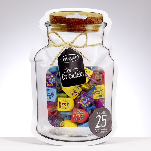 Rite Lite "Jar" Of Painted Wood Dreidels 25pk Multicoloured