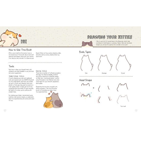 Chartwell Activity Kit - draw & Color Kawaii Kitties
