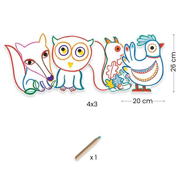 Djeco Colouring Reveal Kit - Forest Friends