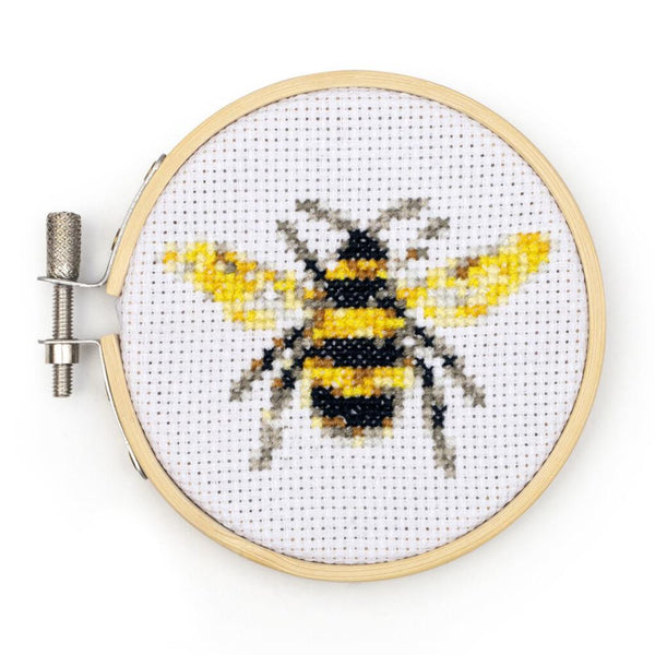 Kikkerland Mini Cross Stitch Embroidery Kit - Bee