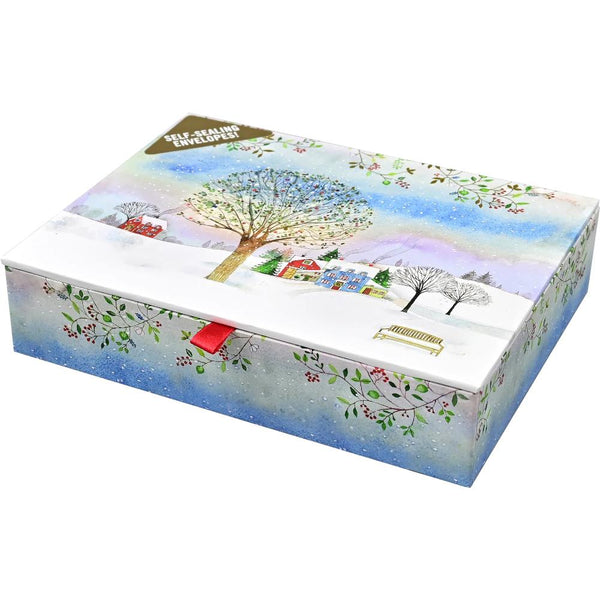 Peter Pauper Press Deluxe Holiday Boxed Cards 20pk - Village Twilight