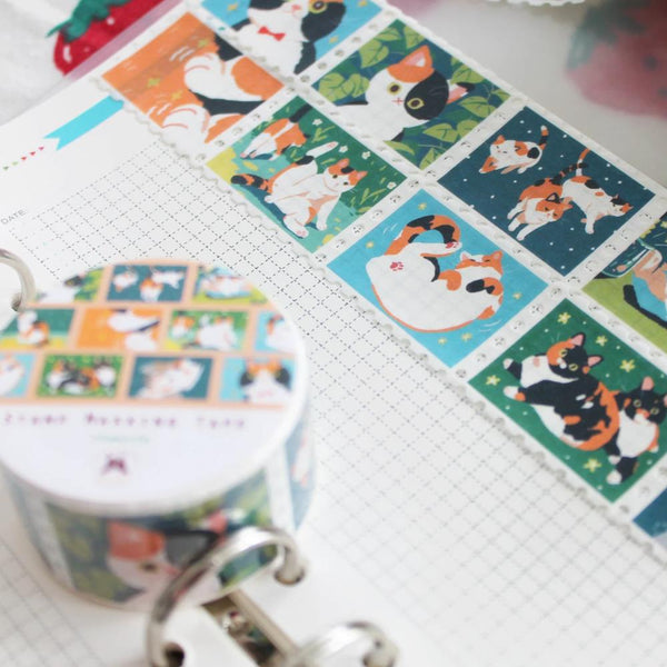 Mugobunni Washi Tape, Stamp Style - Calico Cat