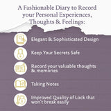 Victoria's Journals Heart Lock Diary - Blue-Purple