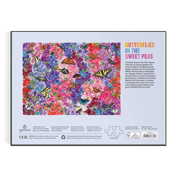 Galison 1000pc Puzzle - Butterflies In the Sweet Peas