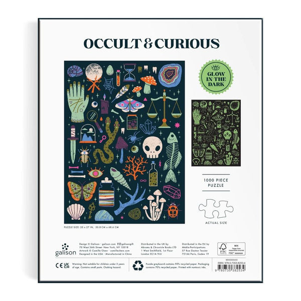 Galison 1000pc Glow in the Dark Puzzle - Occult and Curious