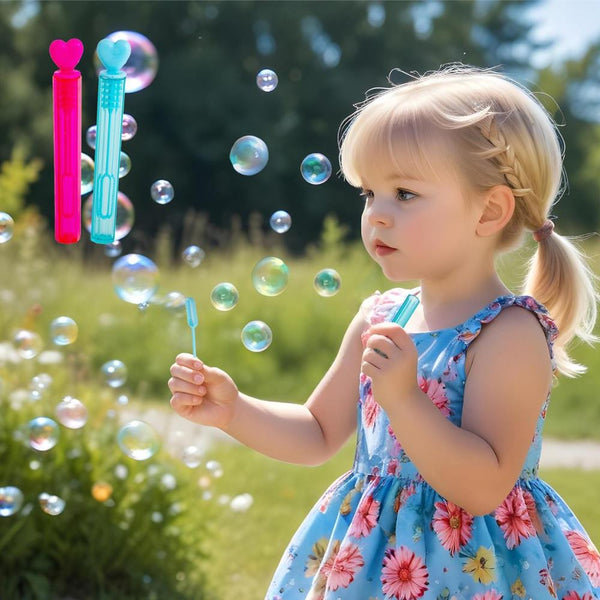 CTG Mini Bubble Wands 6pk Pink & Blue Hearts