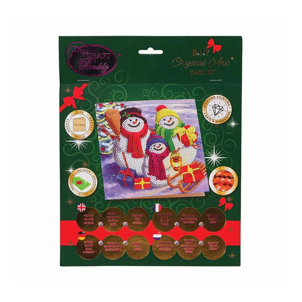 Craft Buddy DIY Crystal Art Card Kit - Snowman Family
