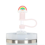 Abbott Slurpp Jumbo Tumbler Straws with Silicone Caps 3pk Rainbows & Heart