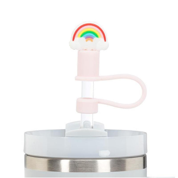 Abbott Slurpp Jumbo Tumbler Straws with Silicone Caps 3pk Rainbows & Heart