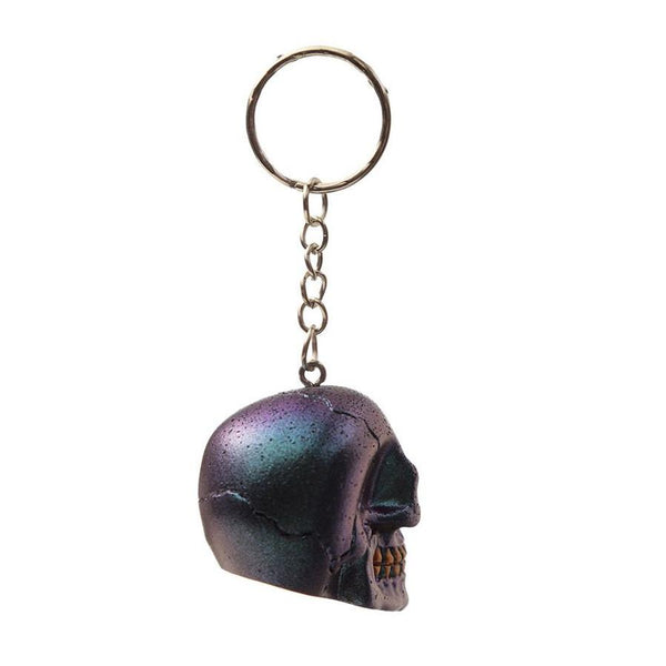 Puckator Skulls & Roses Metallic Skull Keyring, Assorted