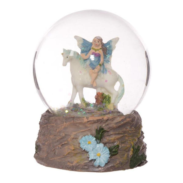 Puckator Snow Globe - Flower Fairy Riding Unicorn, Assorted