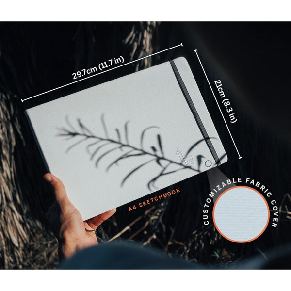 Etchr 100% Cotton Mixed Media Sketchbook, A4 Landscape, Cold Pressed