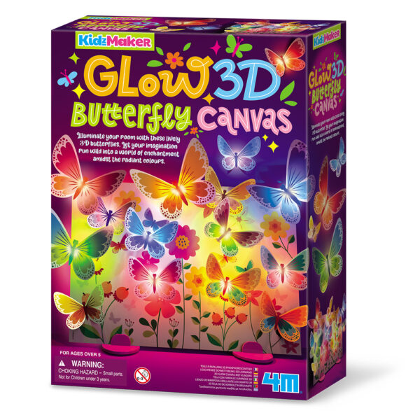 4M KidzMaker Glow 3D Butterfly Canvas Kit