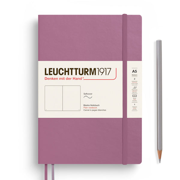 Leuchtturm1917 A5 Medium Softcover Notebook - Blank DUSTY ROSE
