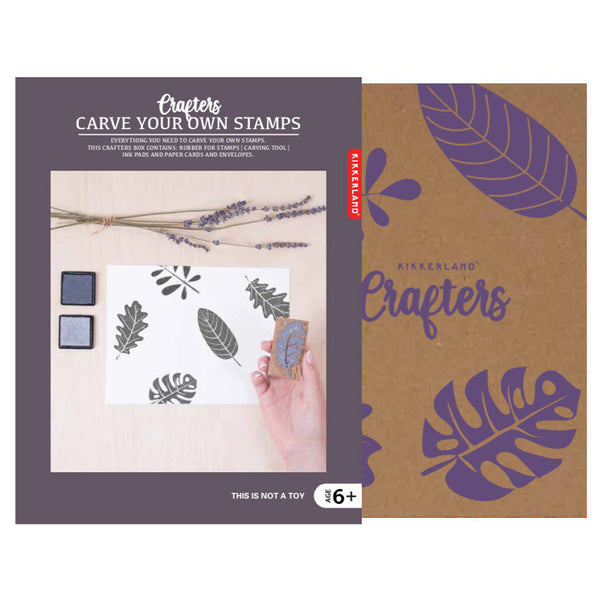 Kikkerland Crafters Carve Your Own Stamps DIY Block Printing Kit