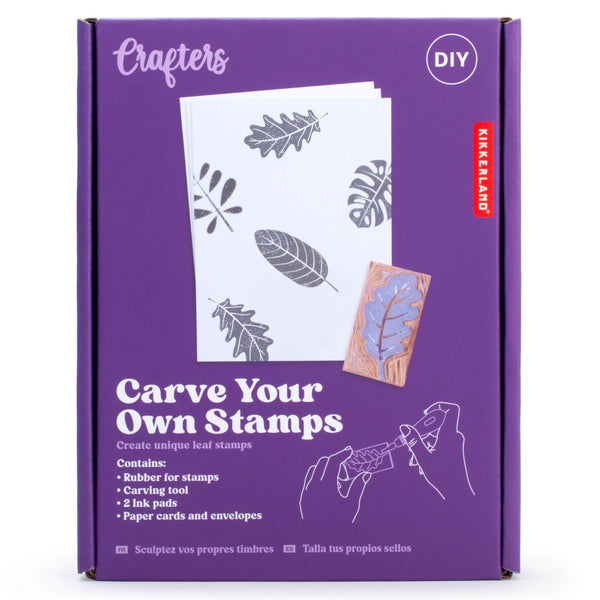 Kikkerland Crafters Carve Your Own Stamps DIY Block Printing Kit