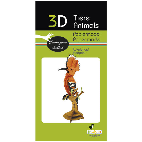 Fridolin 3D Animals Paper Model - Hoopoe Bird