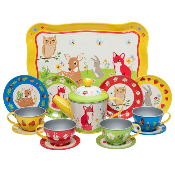Schylling Forest Friends Tea Time 15pc Tin Playset