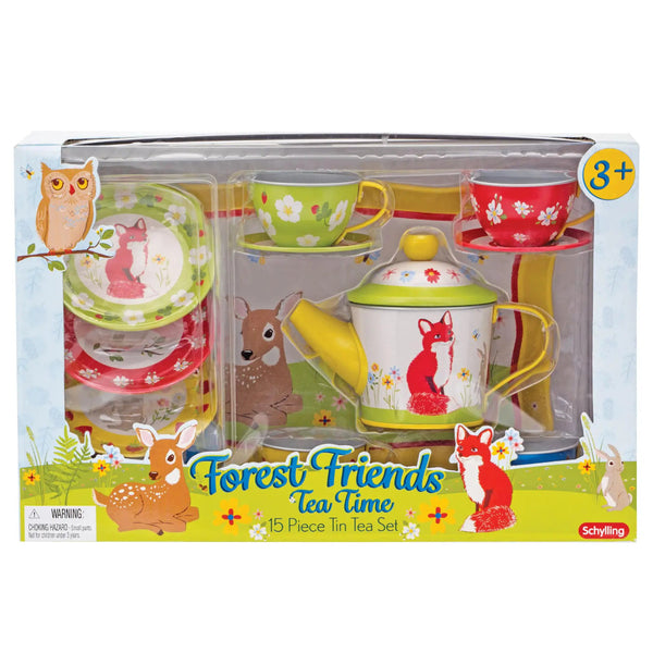 Schylling Forest Friends Tea Time 15pc Tin Playset
