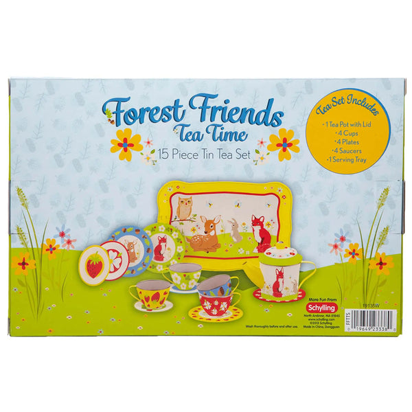 Schylling Forest Friends Tea Time 15pc Tin Playset