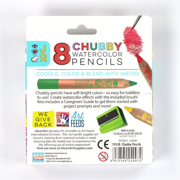 Bright Stripes iHeartArt Chubby Watercolour Pencils 8pk