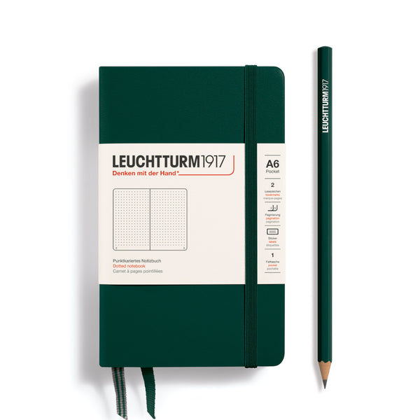 Leuchtturm1917 A6 Pocket Notebooks - Dotgrid FOREST GREEN