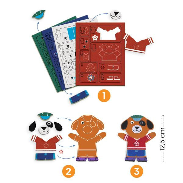 Djeco DIY Felt Magnets Kit - Funky Family