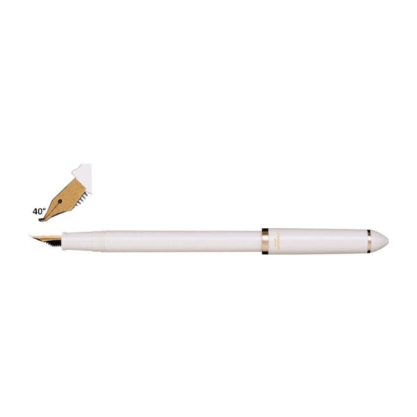 Sailor Fountain Pen, Compass Fude Series Pearl White (40°)