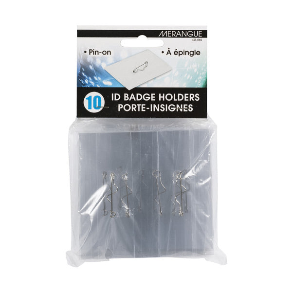 Merangue ID Badge Holders with Pins 10pk