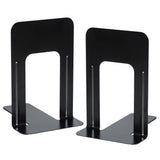Merangue Black Metal Bookends, Non-Skid, 9"