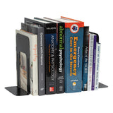 Merangue Black Metal Bookends, Non-Skid, 9"