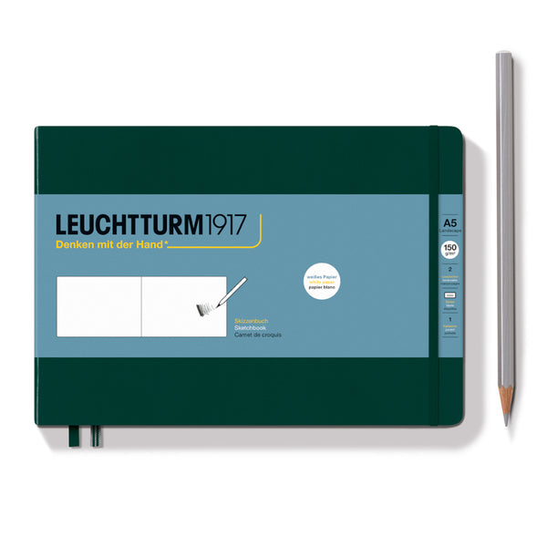 Leuchtturm1917 A5 Medium Landscape Sketchbooks FOREST GREEN