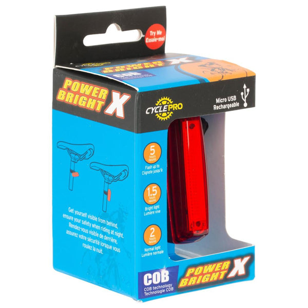 CyclePro Power Bright X Rechargeable Bike Rear Light