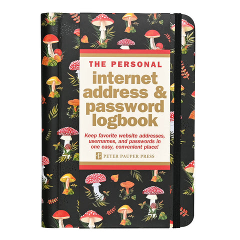 Peter Pauper Press Internet Address & Password Logbook - Mushrooms