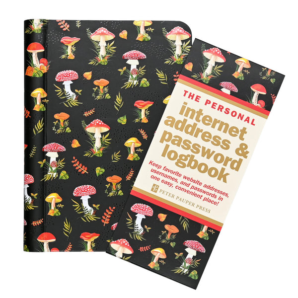 Peter Pauper Press Internet Address & Password Logbook - Mushrooms